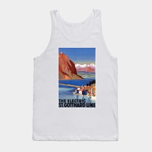 Vintage Travel Poster Switzerland The Electric St. Gotthard Line Tank Top